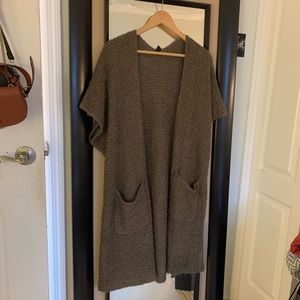 knit mousey brown robe kimono cardigan